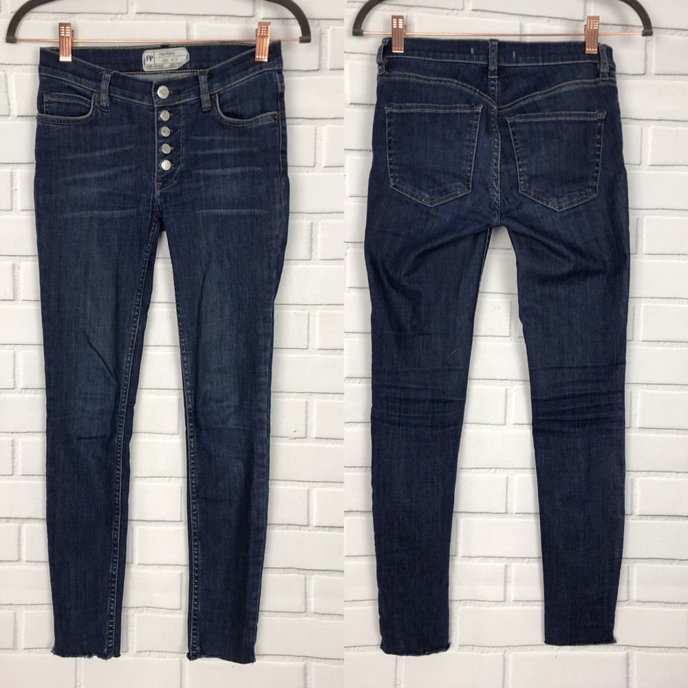 Free People Reagan Skinny Raw Hem Jeans